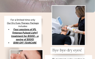 SUMMER DRY EYE THERAPY PACKAGE DEAL! SCHEDULE YOUR CONSULTATION TODAY!